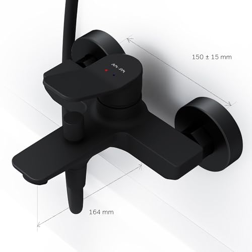 Robinet bain-douche svec bec AM.PM X-Joy FXA10022 noir mat - 8