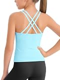 Haloumoning Girls Tank Tops Athletic Crisscross Back Sleeveless Camisole