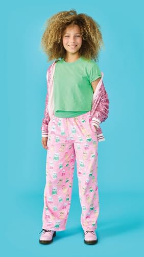 Image of iscream Big Girls Silky Soft Plush Fun Print Fleece Pants - Holiday Cheer Collection