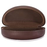 ALTEC VISION Extra Large Protective Hard Carrying Case for Oversized Sunglasses Eyeglasses and Reading Glasses with Microfiber Cleaning Cloth - Brown