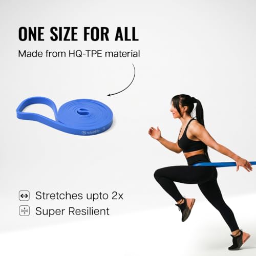 Image of WiseLife Resistance Power Band, Pull Up Assistance Bands, Workout Bands, Exercise Bands, Resistance Bands for Legs, Working Out, Muscle Training,Pull Up Assist Upto 6-15 Kg (Royal Blue)