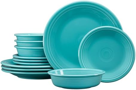 Fiesta® Classic Rim 12-Piece Dinnerware Set – Durable Ceramic, Le...