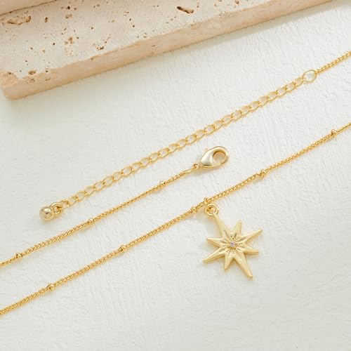 YUJIE Gold North Star Necklaces for Women Dainty Stars Pendant Necklace Gold Plated Fashion Jewelry4