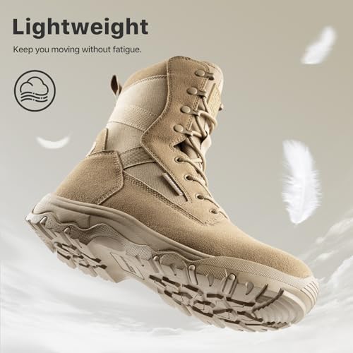 Image of FREE SOLDIER Women's Tactical Boots 8 Inches Lightweight Combat Boot Durable Military Work Outdoors Boots Desert Boot for Women