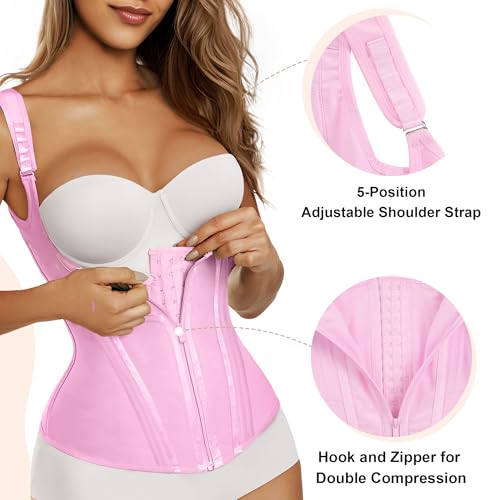 Image of SHAPERX Waist Trainer Corset for Women Tummy Control Sport Girdle Hourglass Waist Cincher Body Shaper with Steel Boned