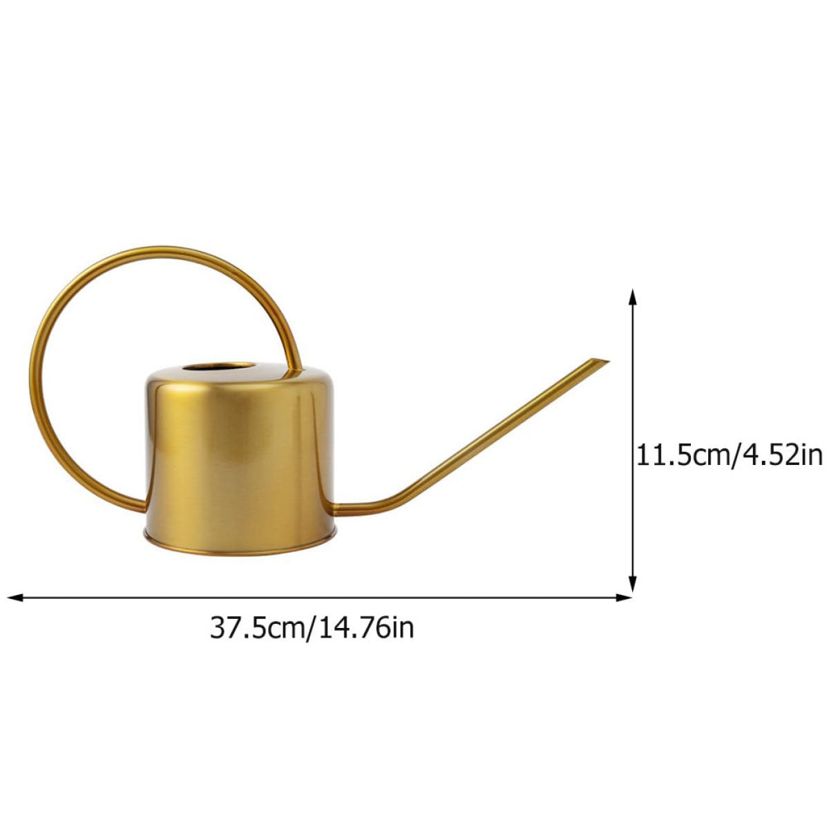 Housoutil Arrosoir en Acier Inoxydable Doré 1300ml Antirouille et Étanche pour Jardinage à Domicile, Arrosoir Classique à Long Bec pour Amateurs de Jardinage