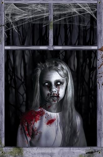 Halloween Deko Outdoor Innen Horror Helloween Accessoires Fensterbilder...