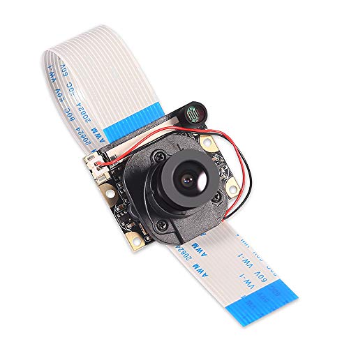 Dorhea For Raspberry Pi 4 B 3 B+ Camera Module Automatic Ir-Cut Switching Day/Night Vision Video Module Adjustable Focus 5Mp Ov5647 Sensor 1080P Hd Webcam For Raspberry Pi 2/3 Model B Model A A+ #TOP1