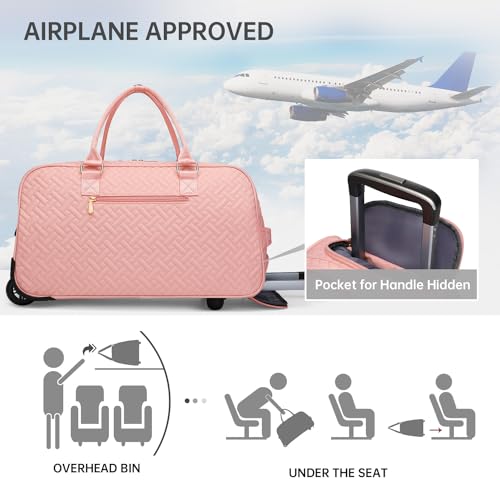 Image of Duffle Bag for Travel, Weekender Bag with Shoe Compartment, Carry On Overnight Bag for Women Gym Bag, C-rolling version