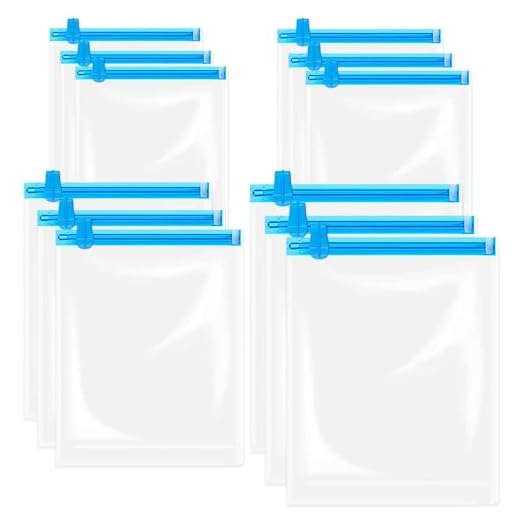 RobLuX Bolsas de Vacio Para Ropa 12 Piezas 49.7x35cm 60.2x38cm 44x36cm 70x48cm 4 TamañOs Bolsas Para Guardar Ropa Bolsas Almacenaje Ropa Almacenaje Bolsas Compresion Viaje Bolsas Vacio Ropa