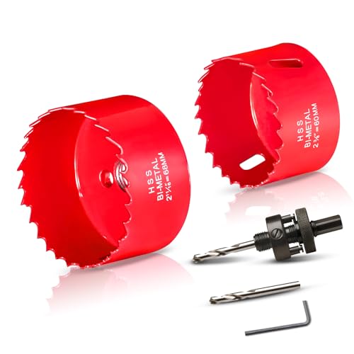 HYCHIKA Seghe a Tazza Bi-Metallica 68mm 60mm, Sega A Tazza per Legno, Iron Alluminio, Cartongesso, Tubi, Plastica, Pannelli di Fibra