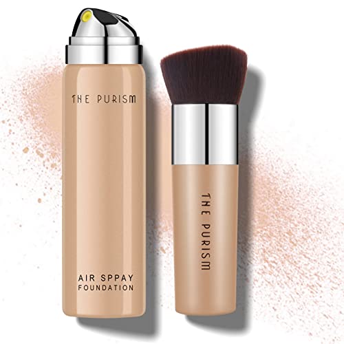 KYDA AirBrush Foundation Spray, Silky Foundation Mist Makeup, Flawless Coverage for Smooth Creamy Nude Finish, Breathable Blendable Lasting Moisturizing Formula, Cruelty-free Foundation by Ownest Beauty-#02 Warm Porcelain
