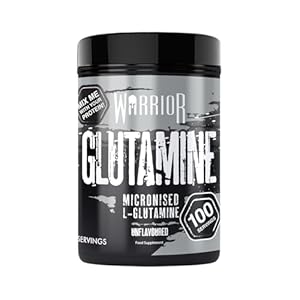 Warrior Glutamine 500g – Pure Micronised L-Glutamine Powder – Amino Acid – Muscle Growth & Recovery Supplement- Gut Health – Mix in Protein – Pre and Post Workout – 100 Servings (Unflavoured)