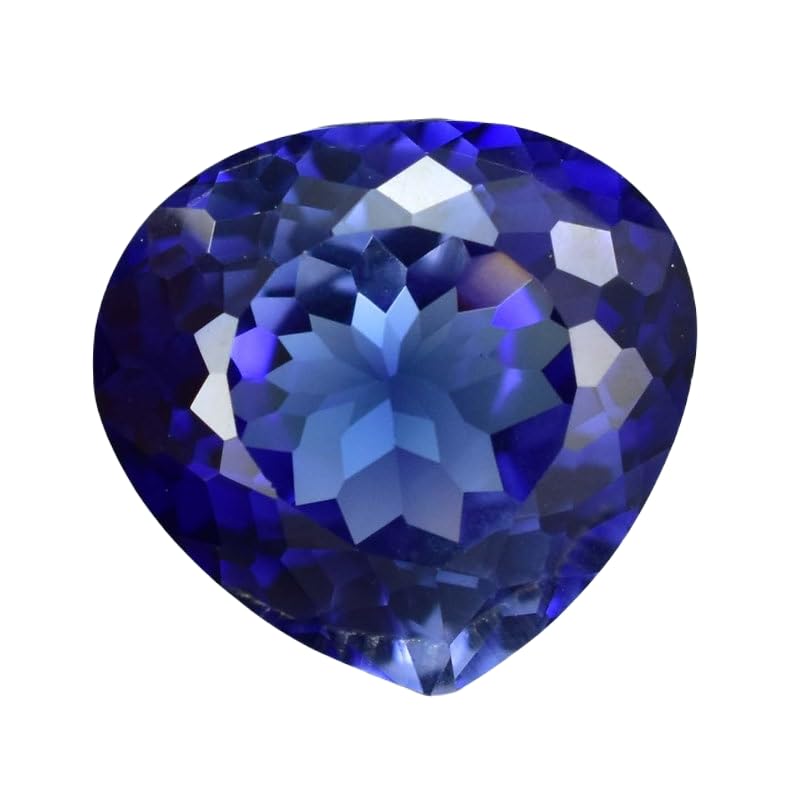 Saphir bleu naturel facetté de 19 mm, gemme de prestige pour haute joaillerie