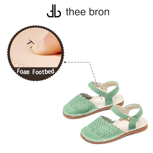 Image of THEE BRON Toddler Floral Cutout Closed Toe Sandals for Girls Breathable Summer Shoes