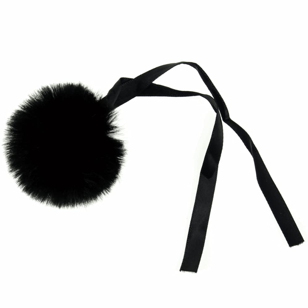 Black Large 6cm Faux Fur Pom Pom for Decorations & Crafts