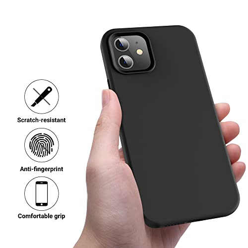Otofly Soft Silicone Designed For Iphone 12/12 Pro Case,[Military Grade Drop Protection] [Anti-Scratch Microfiber Lining] Shockproof Protective Phone Case Slim Thin Cover 6.1 Inch, (Black) #TOP4
