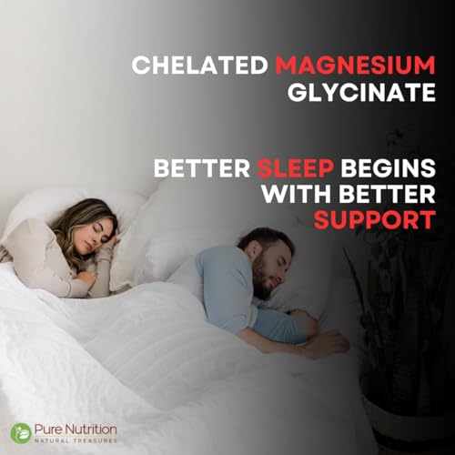 Image of Pure Nutrition Chelated Magnesium Glycinate Supplement 2000mg - 60 Tablets | High Absorption Magnesium Supplements (Elemental 440mg) for Sleep, Cramps, Nerve Health, Relaxation, Bone & Joint Health