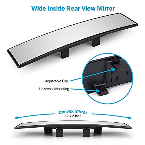 Homyl 300 mm Universal Car Interior antirreflexo retrovisor retrovisor retrovisor panorâmico – O tam