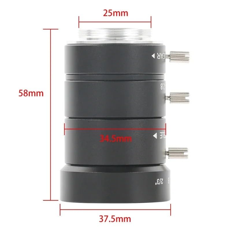 Obiektyw mikroskopu przemysłowego 10 MP 12–36 mm duże pole widzenia duża odległość robocza obiektyw pozbawiony zniekształceń powierzchnia docelowa 2/3