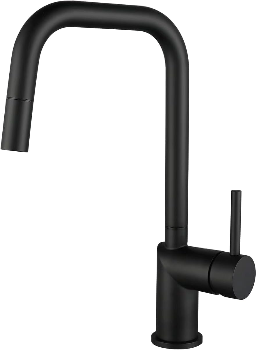 IMEX - Grifo Cocina Extraíble Cromado | Grifo Monomando Fregadero | Griferia Cocina con Ducha Flexible 360º | Grifería en Latón y Acero Inox S.304 | Serie Monza (NEGRO MATE)
