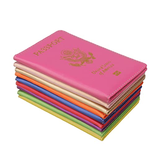 Blessingshub Passport Holders,Ultra Slim Passport Wallet,Pu Leather Passport Cover For Women And Men Multicolour Pack Of 3 (Orange) #TOP2