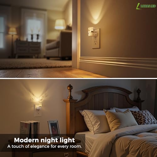 Image of L LOHAS LED Night Light, Night Lights Plug into Wall, 3000K Soft Light LED NightLights, Built in Dusk to Dawn Sensor Bubble Wall Light for Hallway, Bathroom, Rooms