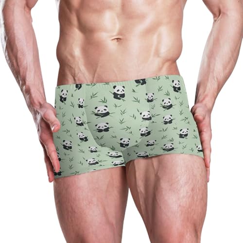Cute Panda Mens Swim Trunk Swimwear Bathing Suit Swim Brief Square Leg Board Short S B04042082