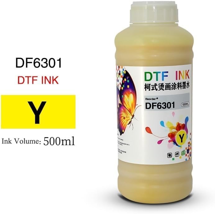 Tinta dtf para impresoras dtf A3 / a4, tinta para impresoras dtf, kcmyww, juego de 6 botellas, cabeza de impresión l1800 / tx800 / r1390 / xp600 500 ml por botella (DTF Tinta)