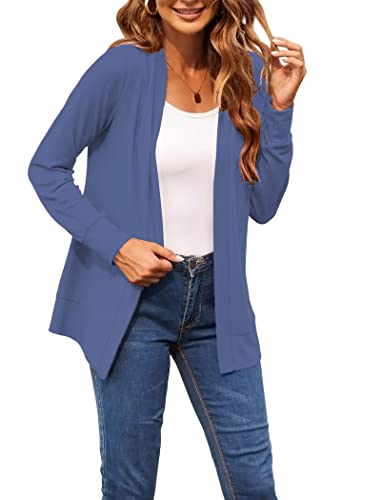 Hount Cardigans For Women Loose Casual Long Sleeve Open Front Breathable Cardigans Blue Xl thumb #3