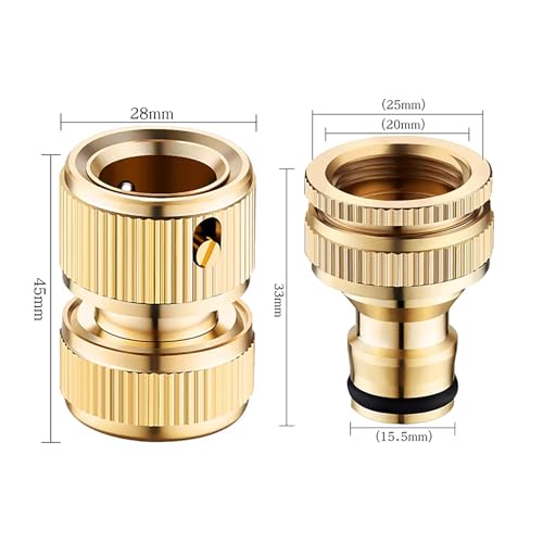 Image of 2Pcs Tap Connector, 1 /2 & 3 /4 Inch Pipe Connector for Tap, Garden Hose Quick Connectors, Faucet Washing G-u-n Barrel Accessories, Suitable for Garden, Bathroom, Kitchen, Outdoor (2-in-1)
