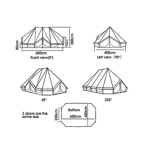 Carpa tipo campana impermeable para camping 8-12 personas miniatura 6