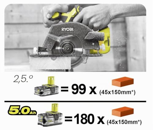 Miniatura 3 de Ryobi - Sierra Circular 18v One Hoja Ø 150 Mm - Para Cualquier Corte Recto Y En Bisel, Canto De Tablas, Vigas, Tablones En Ebanistería, Carpintería Y Trabajos En Madera - R18csp-0