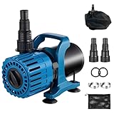 TONGCHANT 100W 1800GPH Adjustable Flow Pond Pump for Outdoor Ponds, Fountain Pump, Waterfall Pump, Ultra Quiet Operation, UL Listed