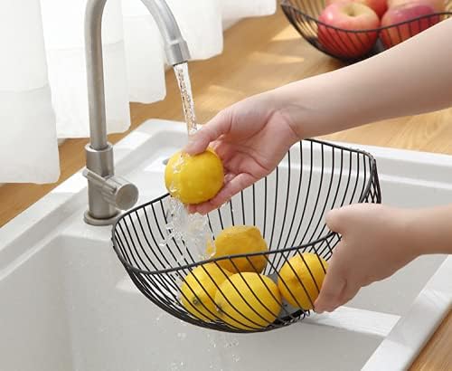 CAM2 Metal Fruit Basket, Wire Fruit Basket, Fruit Bowl, Decorative Stand for Fruit, Storage for Vegetable Snack Bread