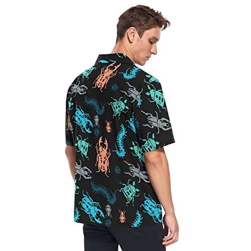 Fisyme Hawaiian Shirt for Men Loose-Fit Short Sleeve Button Down Beach Casual Shirts4