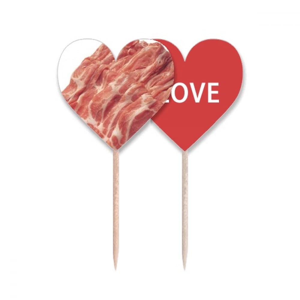 Pic cupcake drapeau amour en cœur pour rouleau de steak et viande
