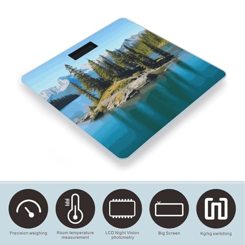 Báscula digital de baño con vidrio templado y pantalla grande miniatura 3
