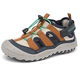 Mishansha Niños Sandalias Cerradas Trekking Verano Zapatos al Aire Libre Transpirable Marrón 38 EU