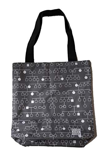 Sacola de árvore genealógica – Bolsa com pedigree de 38 x 38 cm para amantes de genética e ciência, meninas em STEM, Neutro