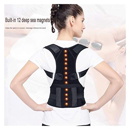 Correcteur de posture magnétique réglable noir taille S pour soutien lombaire