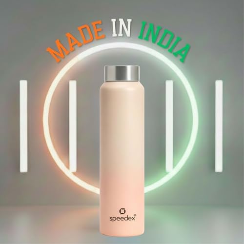 Image of Speedex Stainless Steel Water Bottle 1 Ltr, Leak Proof Screw Cap, BIS Approved 1000 ml Metal Bottle For Daily, Office, School, Gym, Travel Use for Men, Women, Kids, Adults, Peach Orange, Set of 3