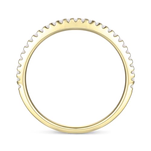 14K GoldMoissanite Wedding Ring 2mm Stacking Rings 14K Yellow Gold Moissanite Rings Eternity Wedding Band for Women3