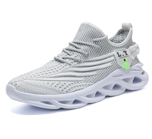 FUJEAK Mens Running Shoes Casual Slip On Tennis Walking Workout Hiking Athletic Gym Sneakers Non Slip Work Jogging Cushion Light Comfort Multi-Sport Versatile Shoes