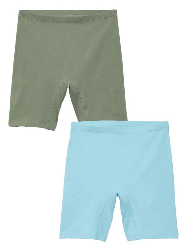 Image of mackly Girls Inner Shorts (Pack of 2) | 2-in-1 Seamless Panty Shorts with Gusset | Soft Breathable Base Layer for Dresses, Skirts