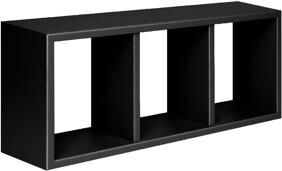 Homemania Tristano Wall Decoration Shelving Unit for Living Room, Bedroom, Office, MDF, Black, 70 x 30 x 15.5