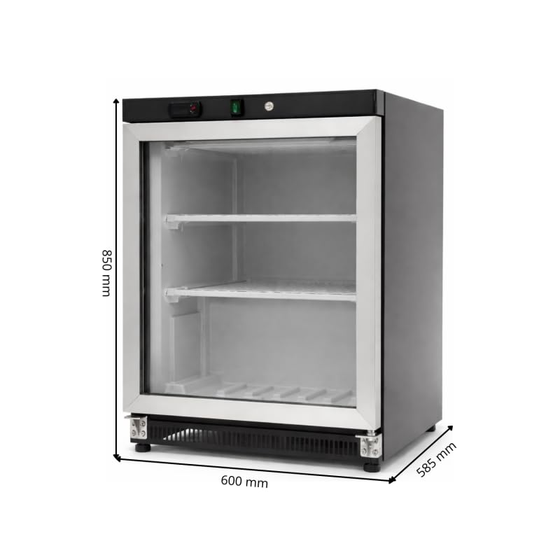 Générique Armadietto refrigerato negativo 200 litri - Congelatore con porta vetrata telaio in acciaio inox