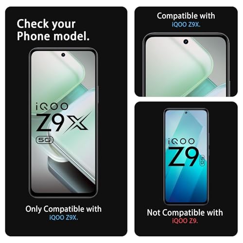 Image of SHILD Tempered Glass Screen Protector Compatible for iQOO Z9X and Vivo T3X (6.72-Inch) - Edge-to-Edge Coverage, 9H Hardness, HD Clarity, Easy Installation Kit Included