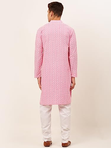 Image of Jompers Men's Embroidered Pure Cotton Kurta Pyjama Set.