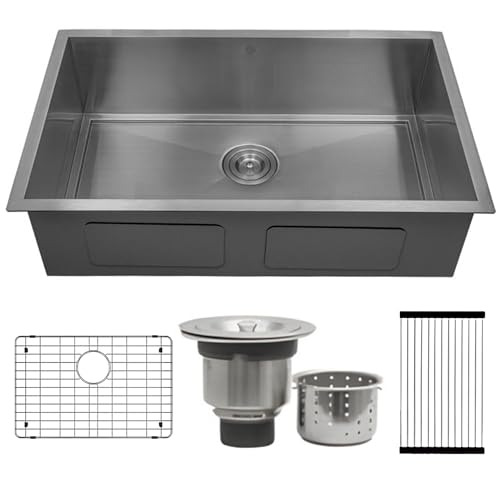 Strictly Sinks 31 Inch Integrated Zero Radius Stainless Steel Kitchen